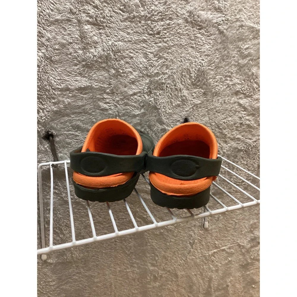 Kids Camo Crocs Style Clogs Green Orange Slip On Shoes‎ Size Toddler 6 7